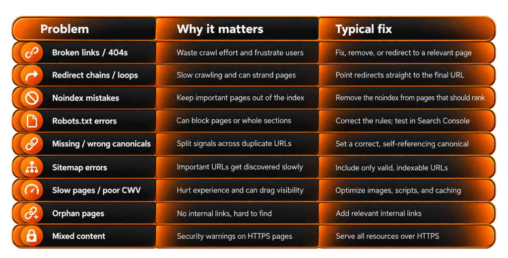 Common Technical SEO Issues and Fixes
